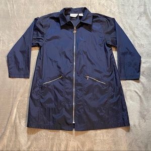 Vintage Diane Von Furstenberg Navy Blue Rain Coat
